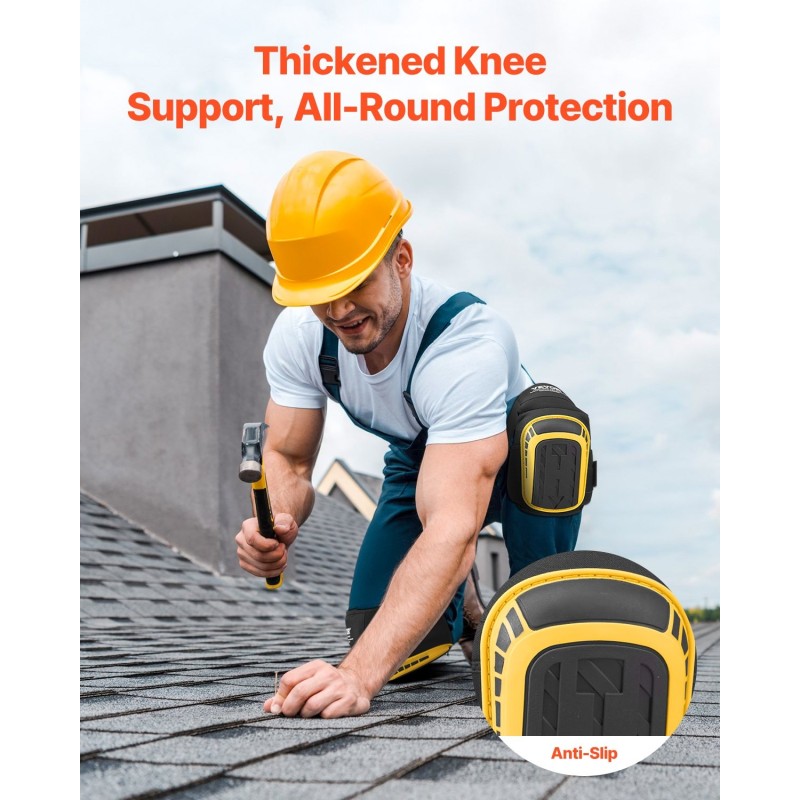 Polvisuojat pidennetty malli muovikuori vaahto geelipehmuste kaksi jatkohihnaa lattiatöihin