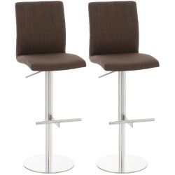 Cadiz-baarijakkarat 2 kpl kangasverhoilulla korkeussäädettävät pyörivät