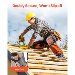 Työpolvisuojat muovikuori EVA-pehmuste täyssaranamalli 160 kg kantavuus harmaa ja oranssi yksi koko