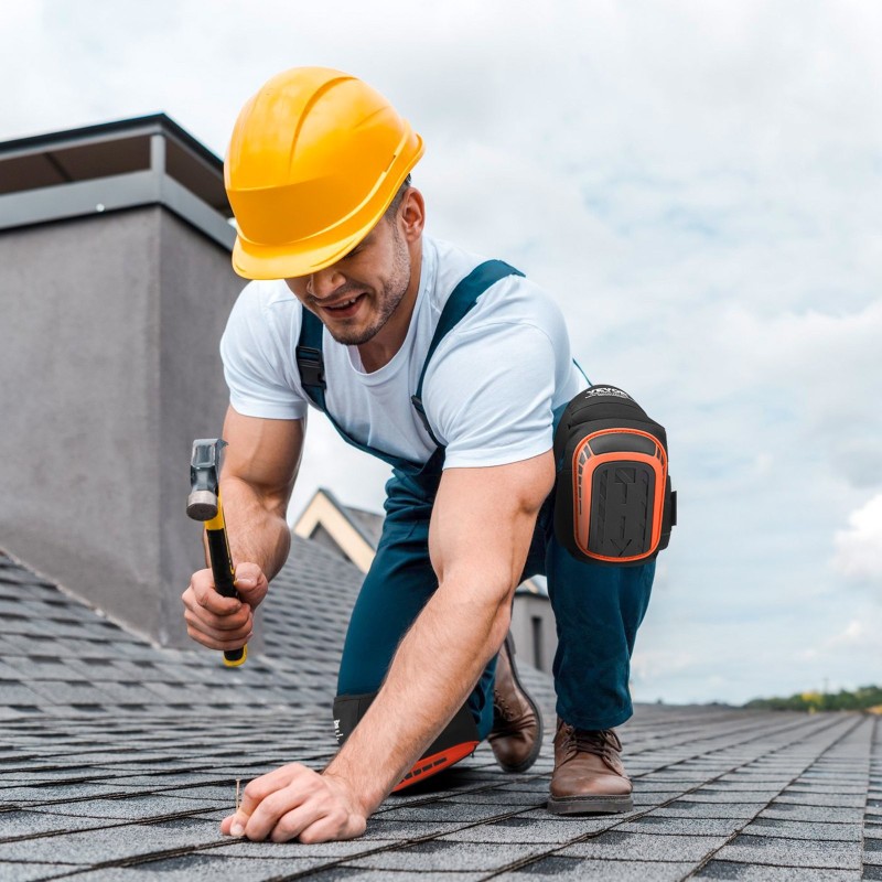 Pitkät polvisuojat EVA ja geelipehmuste lattia- ja rakennustöihin aikuisten koko L
