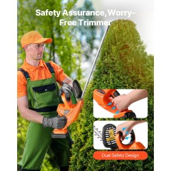 Akkukäyttöinen pensasleikkuri 20V 2Ah 540 mm kaksipuolinen terä matalille oksille