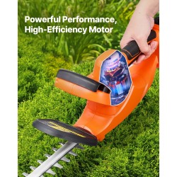 Akkukäyttöinen pensasleikkuri 20V 2Ah 540 mm kaksipuolinen terä matalille oksille