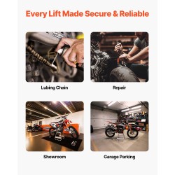 Moottoripyörän huoltoteline teräsrunko kumipehmusteilla kantavuus 1100 paunaa yleismallinen eri pyörämalleille