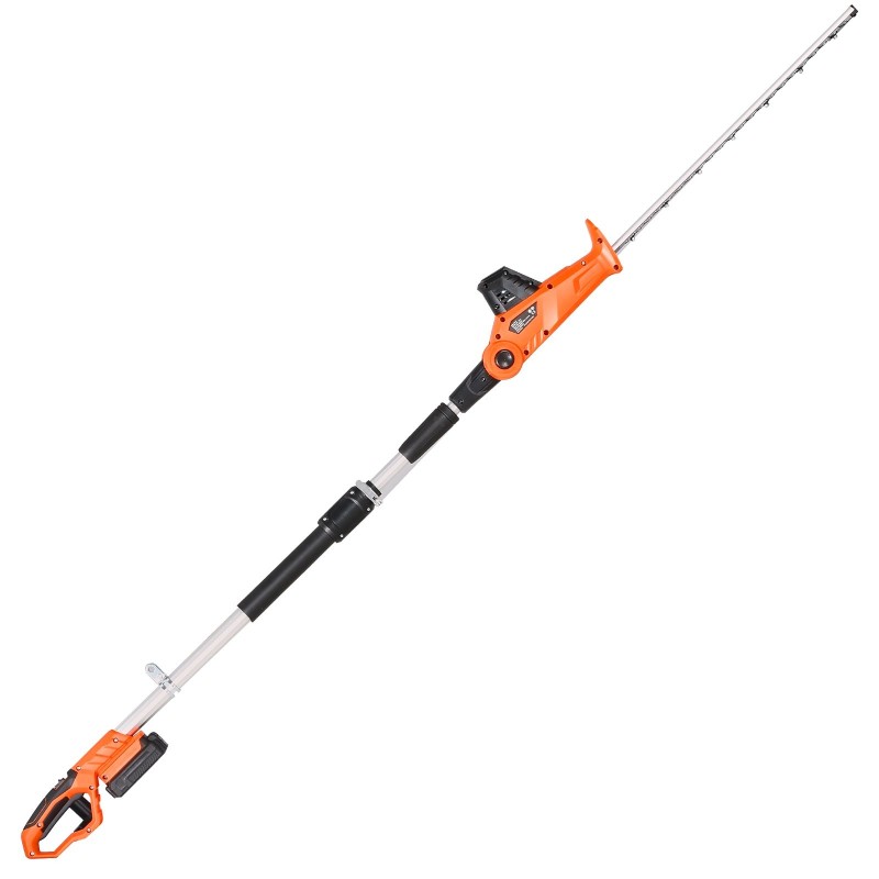 Akkukäyttöinen pensasleikkuri 20V 2Ah akulla teleskooppivarrella 1990–2480 mm 510 mm kaksipuoleisella terällä