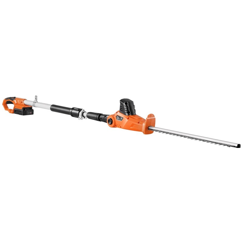 Akkukäyttöinen pensasleikkuri 20V 2Ah akulla teleskooppivarrella 1990–2480 mm 510 mm kaksipuoleisella terällä
