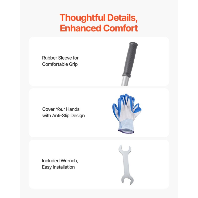 Nurmikon tasoitusharja hiiliteräs pitkä varsi 2130 mm pohjalevy 254x914 mm