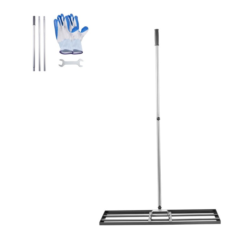 Nurmikon tasoitusharja hiiliteräs pitkä varsi 2130 mm pohjalevy 254x914 mm