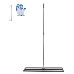 Nurmikon tasoitusaharava ruostumaton teräs ja alumiiniseos 254 x 1219 mm säädettävä varsi