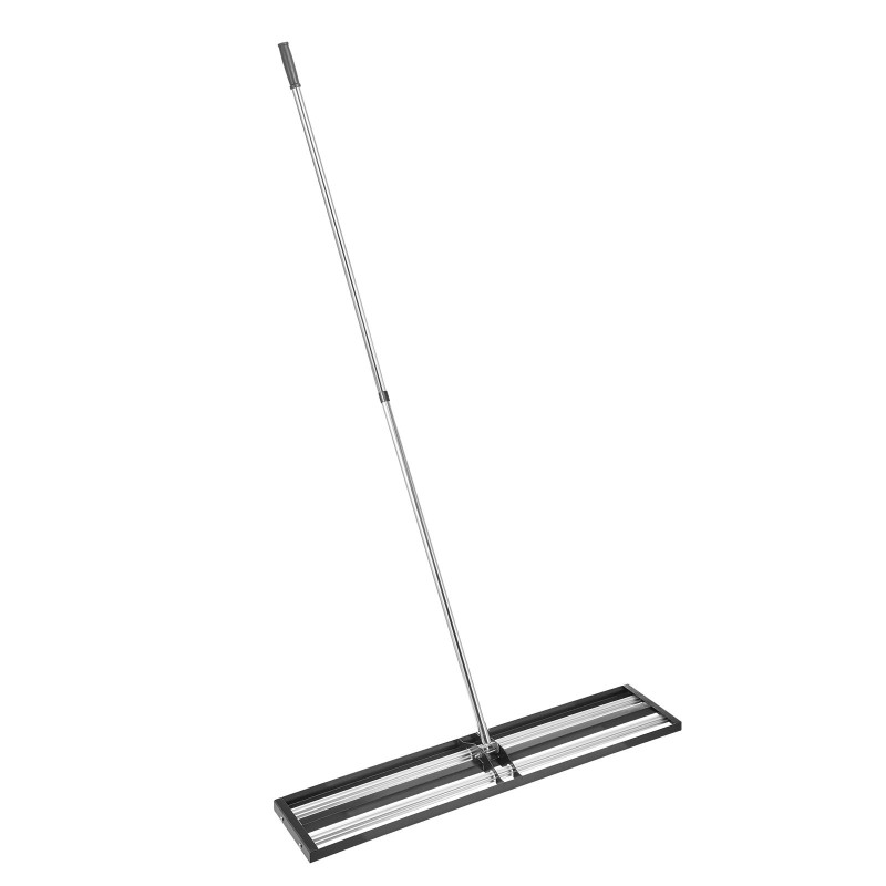 Nurmikon tasoitusaharava ruostumaton teräs ja alumiiniseos 254 x 1219 mm säädettävä varsi