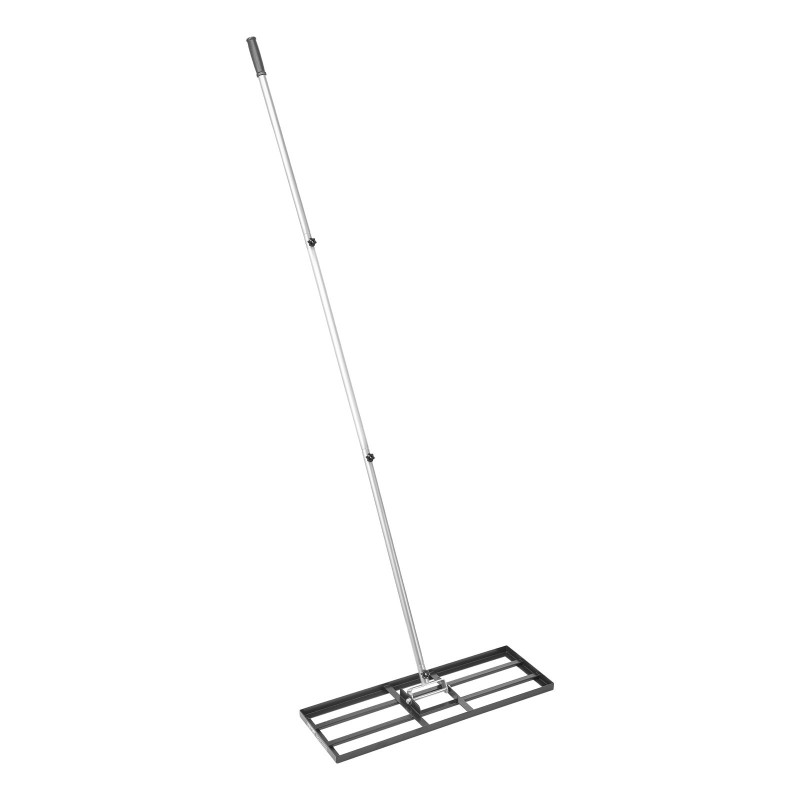 Nurmikon tasoitusharava hiiliteräs 254x762 mm pohjalevy 2130 mm varsi kolmiportaisella säädöllä