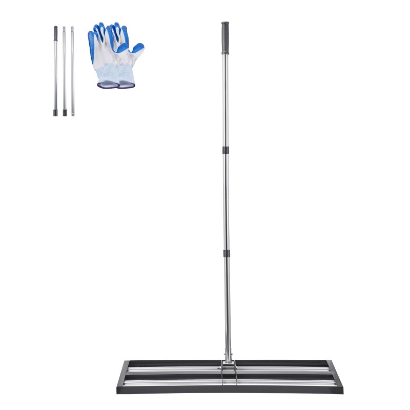Nurmikon tasoitusharja ruostumatonta terästä 254 x 914 mm säädettävä varsi