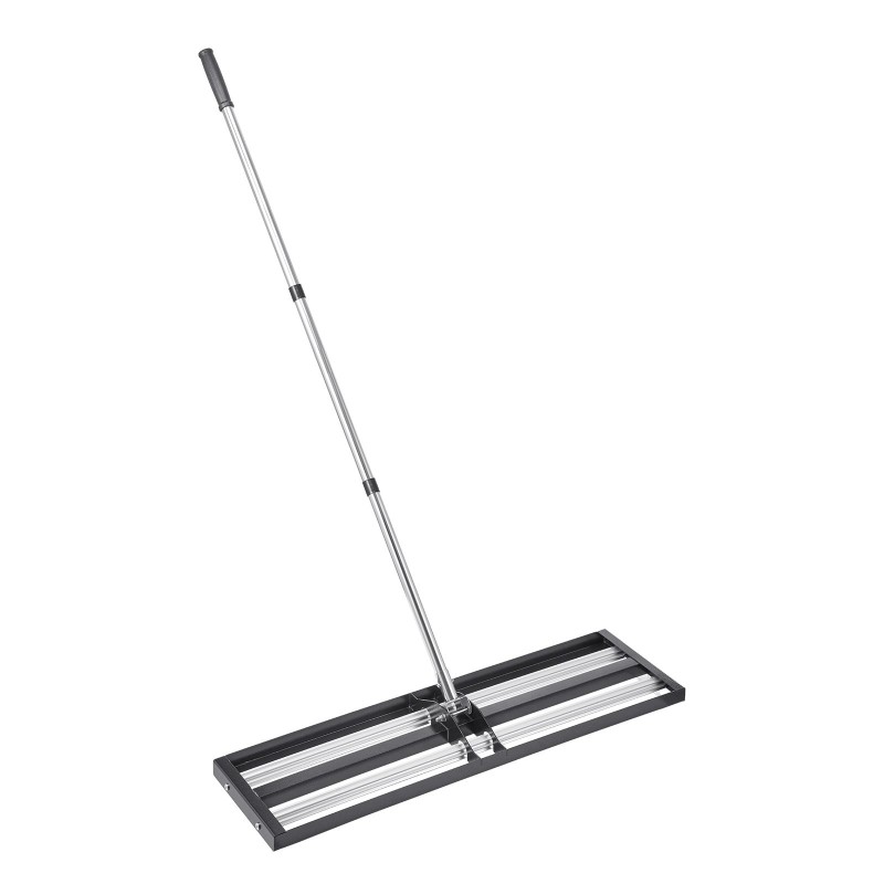 Nurmikon tasoitusharja ruostumatonta terästä 254 x 914 mm säädettävä varsi