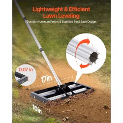 Nurmen tasoitushara ruostumaton teräs alumiiniseos 431x254 mm säädettävä 1610 mm varsi