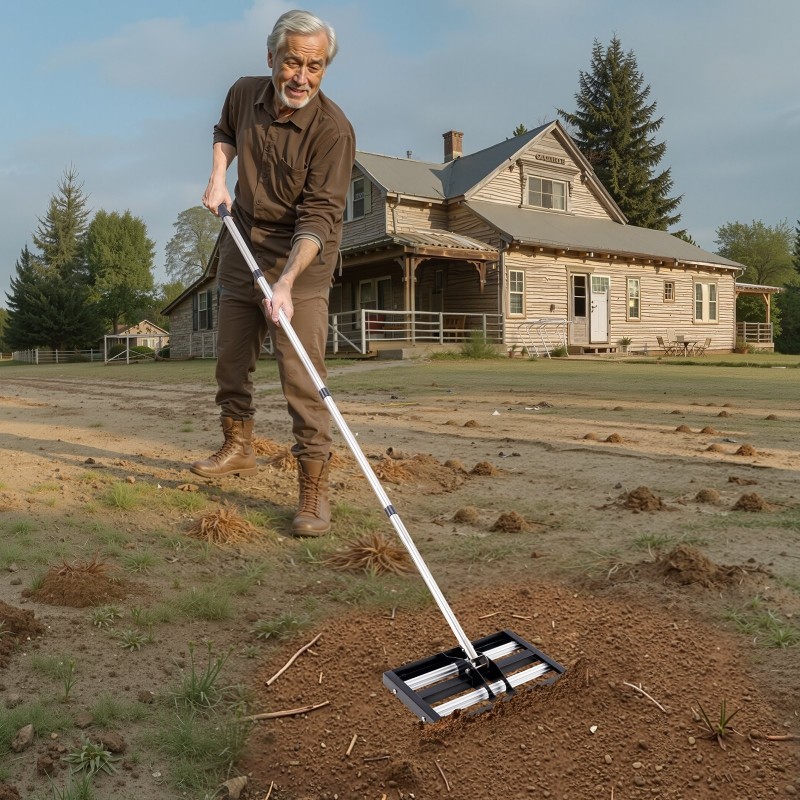 Nurmen tasoitushara ruostumaton teräs alumiiniseos 431x254 mm säädettävä 1610 mm varsi