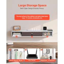 Seinään kiinnitettävä leijuva TV-taso 120 cm E1-lastulevy 52 kg kantavuus