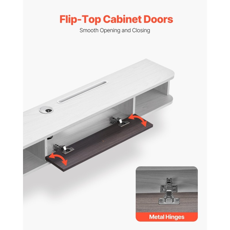 Seinään kiinnitettävä leijuva TV-taso 120 cm E1-lastulevy 52 kg kantavuus