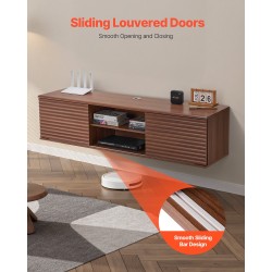 Seinälle kiinnitettävä TV-taso pähkinä E1-lastulevy ja MDF 1520 mm kaksi liukuovea