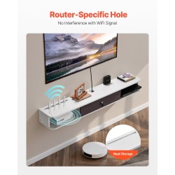 Seinäkiinnitteinen leijuvapaneelinen TV-taso 55-tuumainen E1-lastulevy valkoinen puunsävy