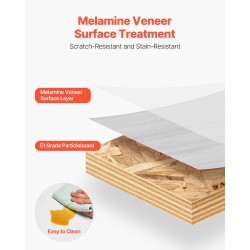 Seinäkiinnitteinen leijuvapaneelinen TV-taso 55-tuumainen E1-lastulevy valkoinen puunsävy