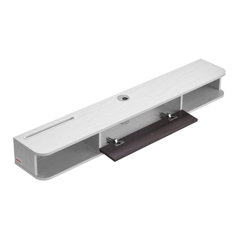 Seinäkiinnitteinen leijuvapaneelinen TV-taso 55-tuumainen E1-lastulevy valkoinen puunsävy