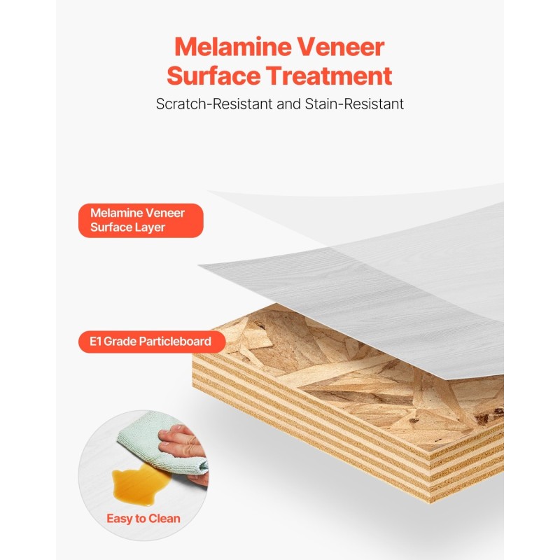 Seinäasenteinen kelluva TV-taso 1800 mm E1-lastulevy valkoinen ja puunsävy reititinpaikalla