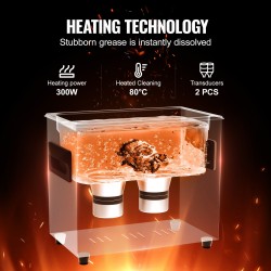 Ultraäänipesuri 3 l ruostumaton teräsallas 40 kHz digitaaliohjaus