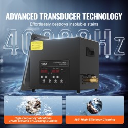 Ultraäänipesuri 10 L ruostumaton teräs 40 kHz KZ-F10 digitaalinen ohjauspaneeli