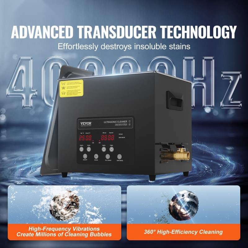 Ultraäänipesuri 10 L ruostumaton teräs 40 kHz KZ-F10 digitaalinen ohjauspaneeli