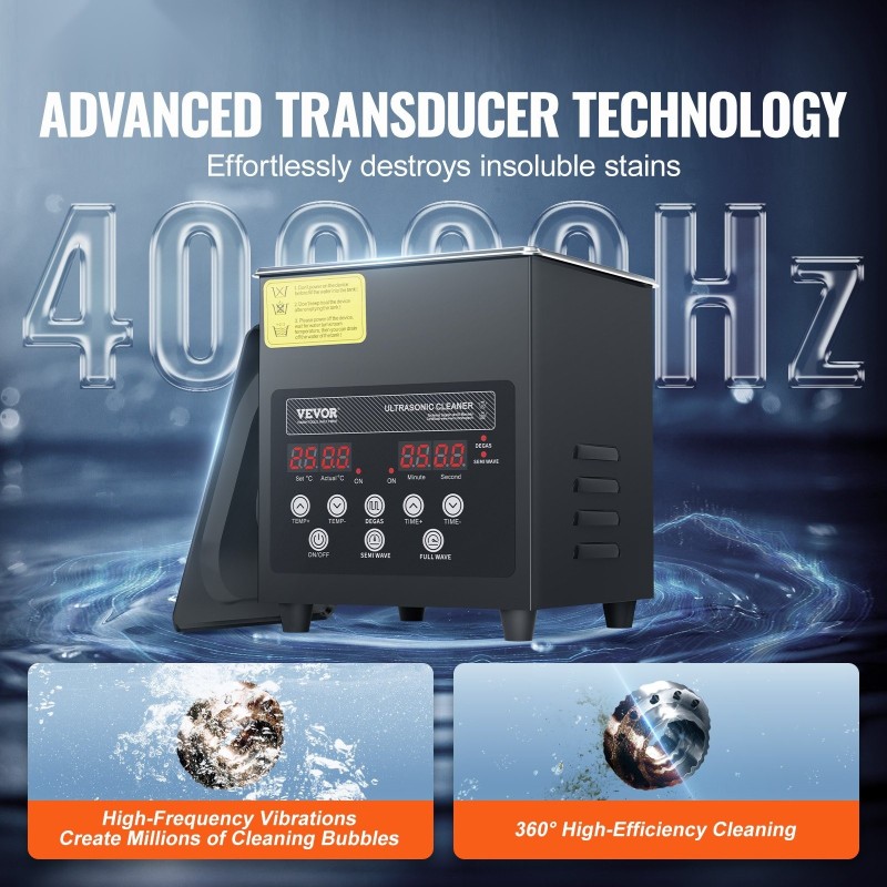 Ultraäänipuhdistin 2L ruostumattomasta teräksestä digitaalisella ohjauspaneelilla koti- ja ammattikäyttöön