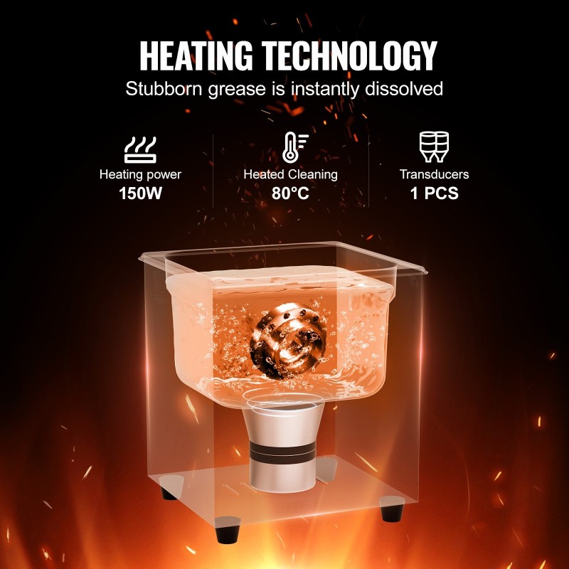 Ultraäänipuhdistin 2L ruostumattomasta teräksestä digitaalisella ohjauspaneelilla koti- ja ammattikäyttöön