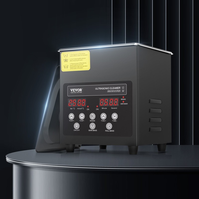 Ultraäänipuhdistin 2L ruostumattomasta teräksestä digitaalisella ohjauspaneelilla koti- ja ammattikäyttöön