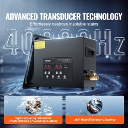 Ultraäänipesuri 6L 40kHz 180W 500W lämmitys ruostumaton terässisäiliö digitaalinen ohjauspaneeli