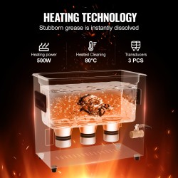 Ultraäänipesuri 6L 40kHz 180W 500W lämmitys ruostumaton terässisäiliö digitaalinen ohjauspaneeli
