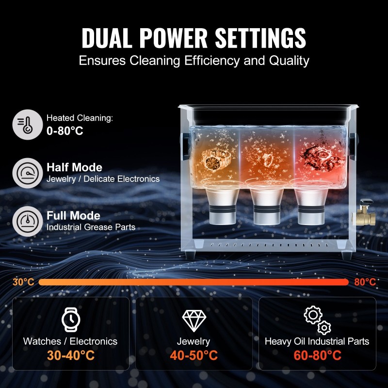 Ultraäänipesuri 6L 40kHz 180W 500W lämmitys ruostumaton terässisäiliö digitaalinen ohjauspaneeli