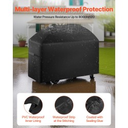 Grillisuojus 600D polyesteri kolmikerroksinen vedenkestävä sopii enintään 63x25 tuumaa kokoisille grilleille