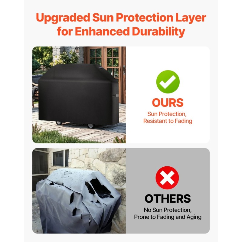 Grillisuojus 600D polyesteri kolmikerroksinen vedenkestävä sopii enintään 63x25 tuumaa kokoisille grilleille