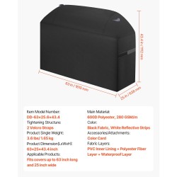 Grillisuojus 600D polyesteri kolmikerroksinen vedenkestävä sopii enintään 63x25 tuumaa kokoisille grilleille