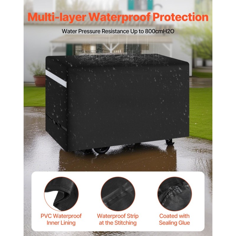 Grillinsuojus 600D polyesteri kolmikerroksinen vesitiivis musta