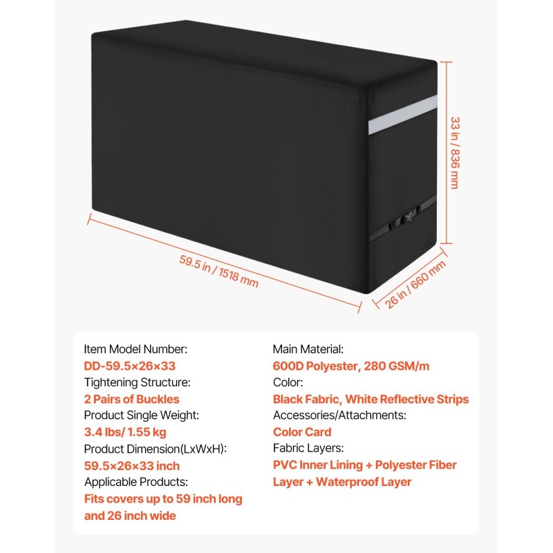 Grillinsuojus 600D polyesteri kolmikerroksinen vesitiivis musta