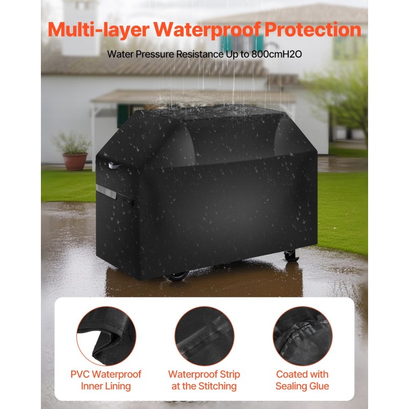 Grillin suojapeite 600D polyesteri vedenpitävä musta 48×27 tuumaa