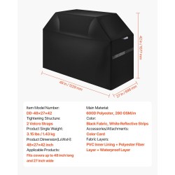 Grillin suojapeite 600D polyesteri vedenpitävä musta 48×27 tuumaa