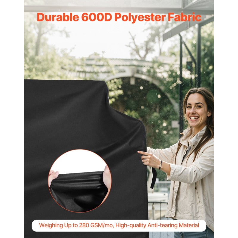 Grillinsuojus 600D polyesteri PVC-vuorilla vedenpitävä enintään 60 tuumaa pitkä 28 tuumaa leveä