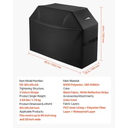 Grillinsuojus 600D polyesteri PVC-vuorilla vedenpitävä enintään 60 tuumaa pitkä 28 tuumaa leveä