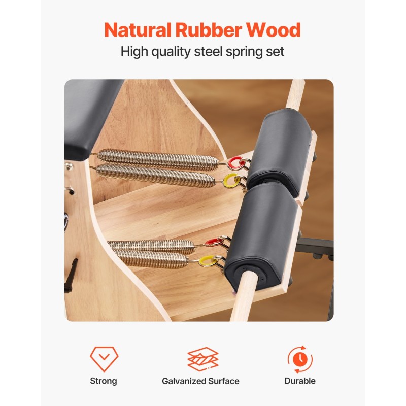 Pilates-tuoli kumipuinen runko neliasteinen jousivastus enimmäiskuorma 350 paunaa kotiin ja studioon