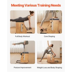Pilates-tuoli kumipuinen runko neliasteinen jousivastus enimmäiskuorma 350 paunaa kotiin ja studioon