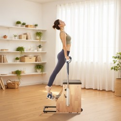 Pilates-tuoli kumipuinen runko neliasteinen jousivastus enimmäiskuorma 350 paunaa kotiin ja studioon