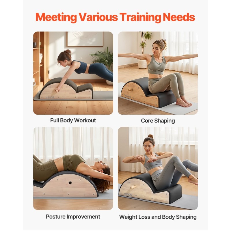 Pilates-selkäkaari luonnonkumipuusta suurikokoinen kaksipuolinen selkärangan harjoitusväline