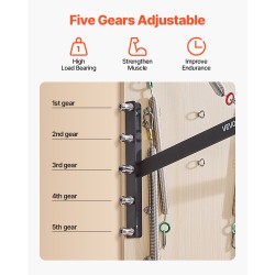 Seinälle asennettava pilates-jousiseinä vaahterapuinen 1830x560 mm 8 säädettävää vastustasoa koti- ja studiokäyttöön