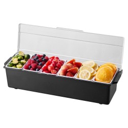 Jäähdytettävä mausteteline 6 lokeroa kunkin tilavuus 500 millilitraa BPA vapaa muovi läpinäkyvällä kannella