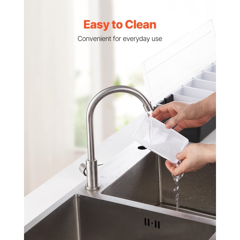 Jäähdytettävä mausteteline 6 lokeroa kunkin tilavuus 500 millilitraa BPA‑vapaa muovi läpinäkyvällä kannella